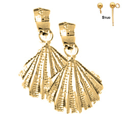 14K or 18K Gold Shell Earrings