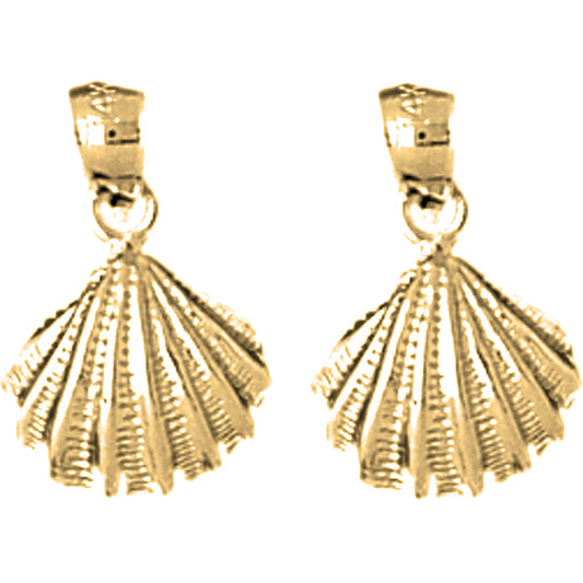 Yellow Gold-plated Silver 17mm Shell Earrings