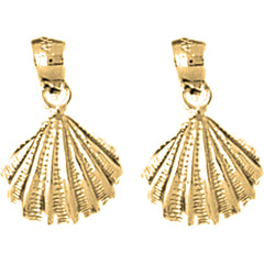 Yellow Gold-plated Silver 17mm Shell Earrings