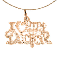 14K or 18K Gold I Love My Doctor Pendant