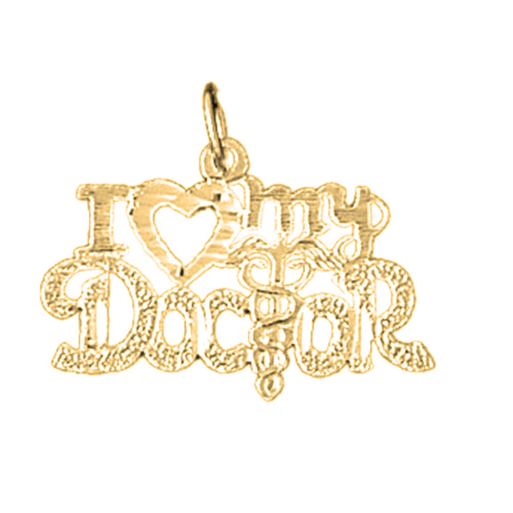 14K or 18K Gold I Love My Doctor Pendant