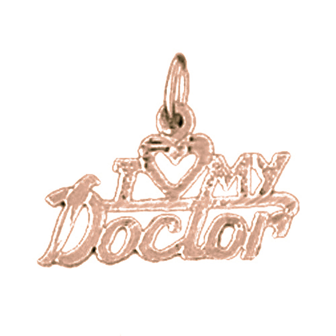 14K or 18K Gold I Love My Doctor Pendant