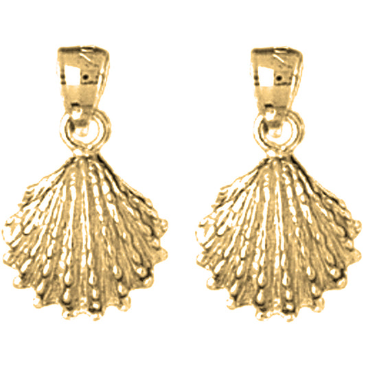 Yellow Gold-plated Silver 18mm Shell Earrings