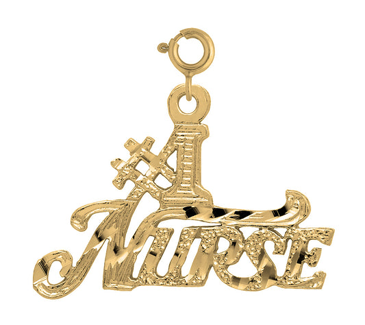 14K or 18K Gold #1 Nurse Pendant