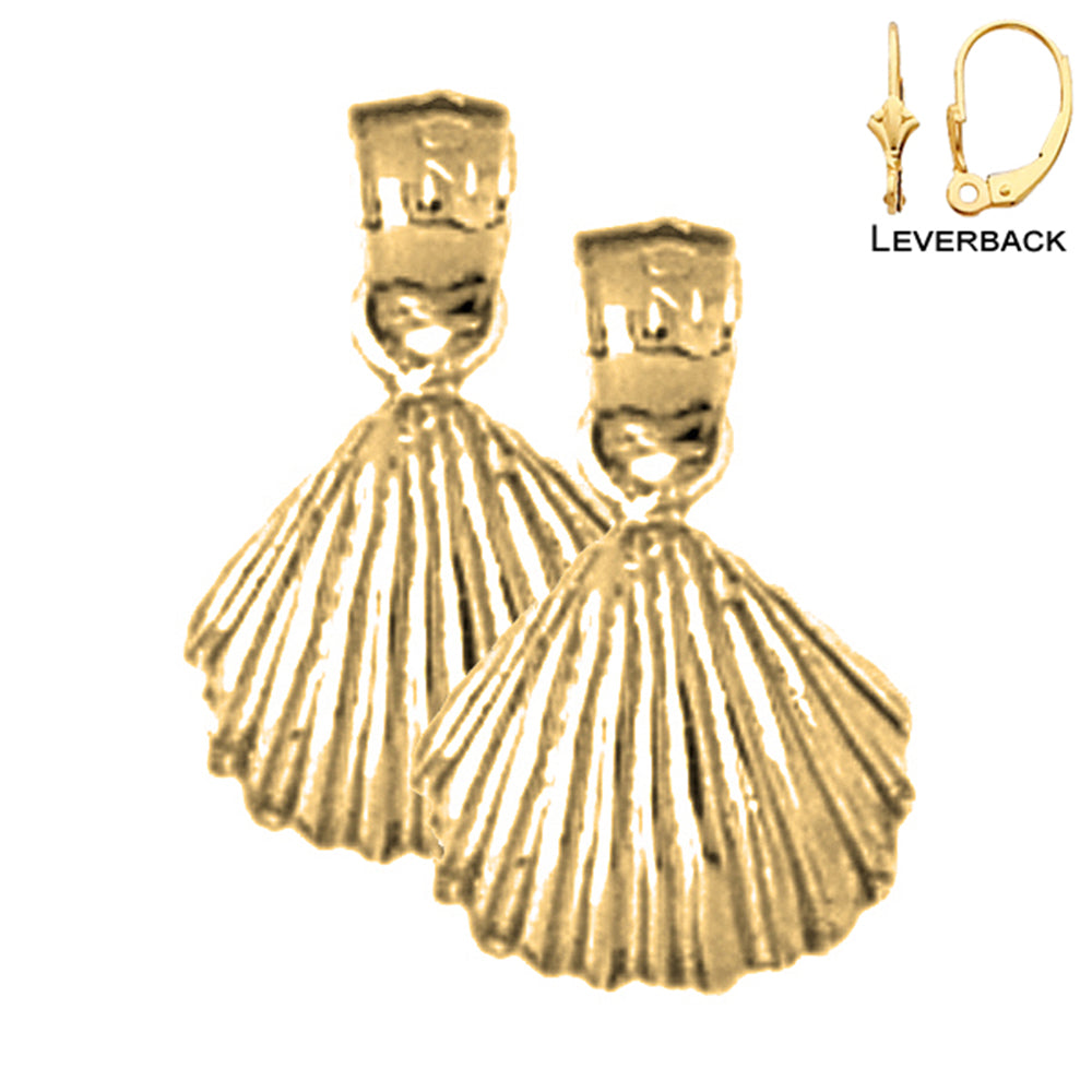 14K or 18K Gold Shell Earrings