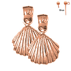 14K or 18K Gold Shell Earrings