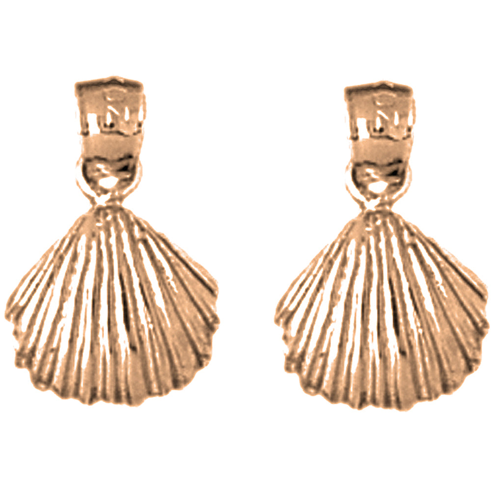 14K or 18K Gold 16mm Shell Earrings