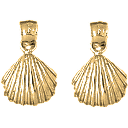 Yellow Gold-plated Silver 16mm Shell Earrings