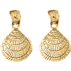 Yellow Gold-plated Silver 17mm Shell Earrings