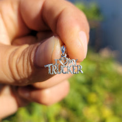 14K or 18K Gold I Love My Trucker Pendant