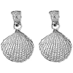 Sterling Silver 17mm Shell Earrings