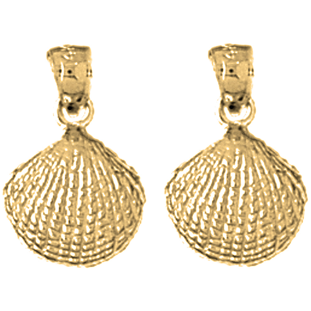 Yellow Gold-plated Silver 17mm Shell Earrings