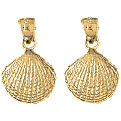 Yellow Gold-plated Silver 17mm Shell Earrings