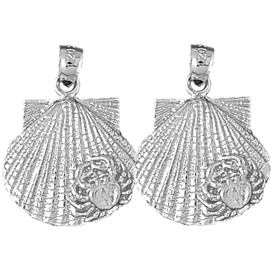 Sterling Silver 26mm Shell Earrings