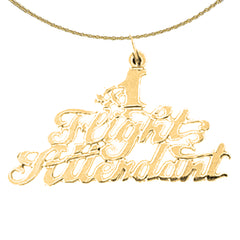 14K or 18K Gold Flight Attendant Pendant