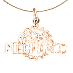 14K or 18K Gold I Love My Mechanic Pendant