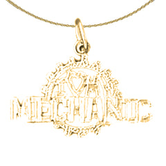 14K or 18K Gold I Love My Mechanic Pendant