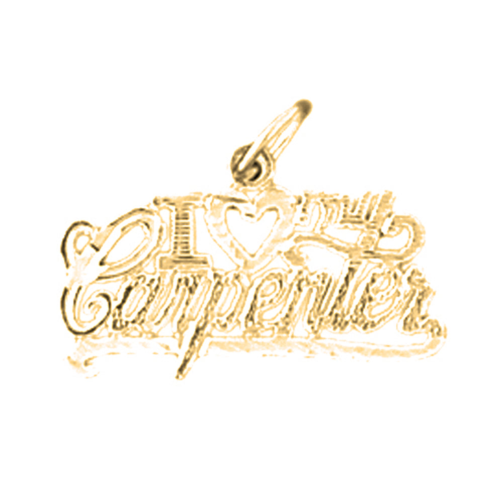 14K or 18K Gold I Love My Carpenter Pendant