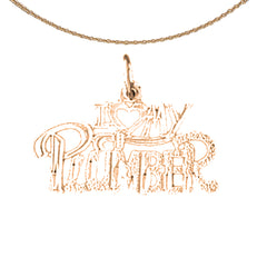 14K or 18K Gold I Love My Plumber Pendant