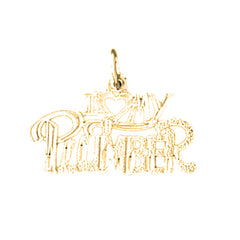 14K or 18K Gold I Love My Plumber Pendant