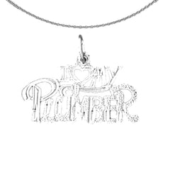 14K or 18K Gold I Love My Plumber Pendant