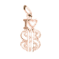 14K or 18K Gold I Love My $ (Money) Pendant