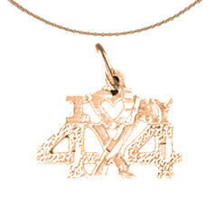 14K or 18K Gold I Love My 4X4 Pendant