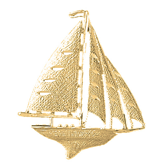 10K, 14K or 18K Gold Sailboat Pendant