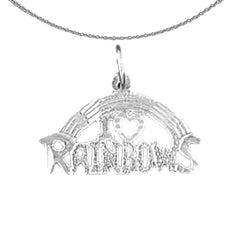 14K or 18K Gold I Love Rainbows Pendant