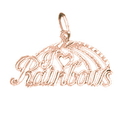 14K or 18K Gold I Love Rainbows Pendant