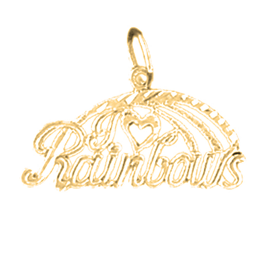 14K or 18K Gold I Love Rainbows Pendant