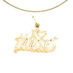 14K or 18K Gold I Love Horses Pendant