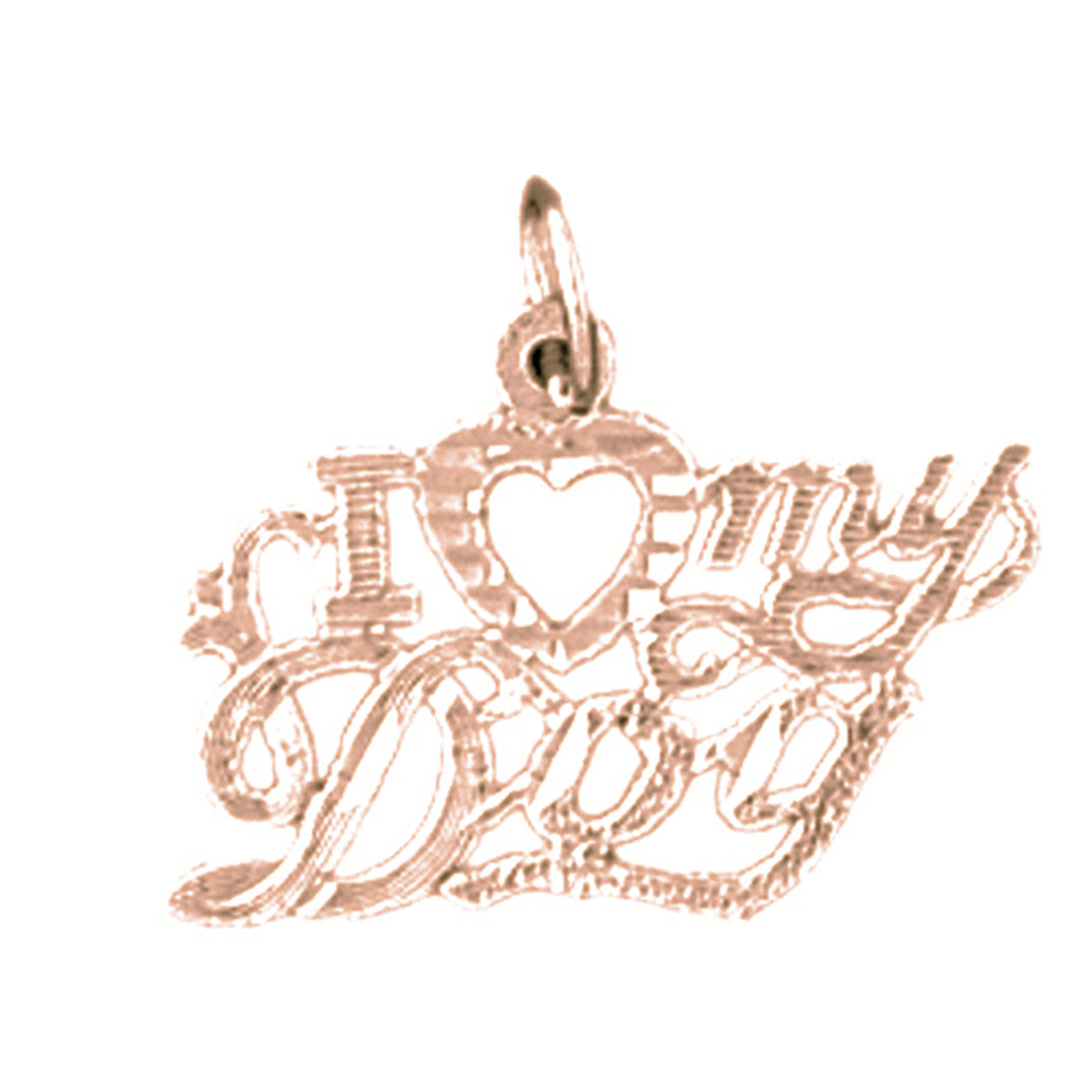 14K or 18K Gold I Love My Dog Pendant