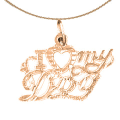 14K or 18K Gold I Love My Dog Pendant