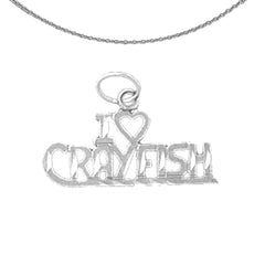 14K or 18K Gold I Love My Crayfish Pendant