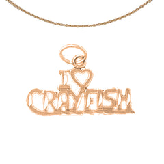 Anhänger „I Love My Crayfish“ aus 14-karätigem oder 18-karätigem Gold