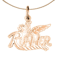 14K or 18K Gold #1 Runner Saying Pendant