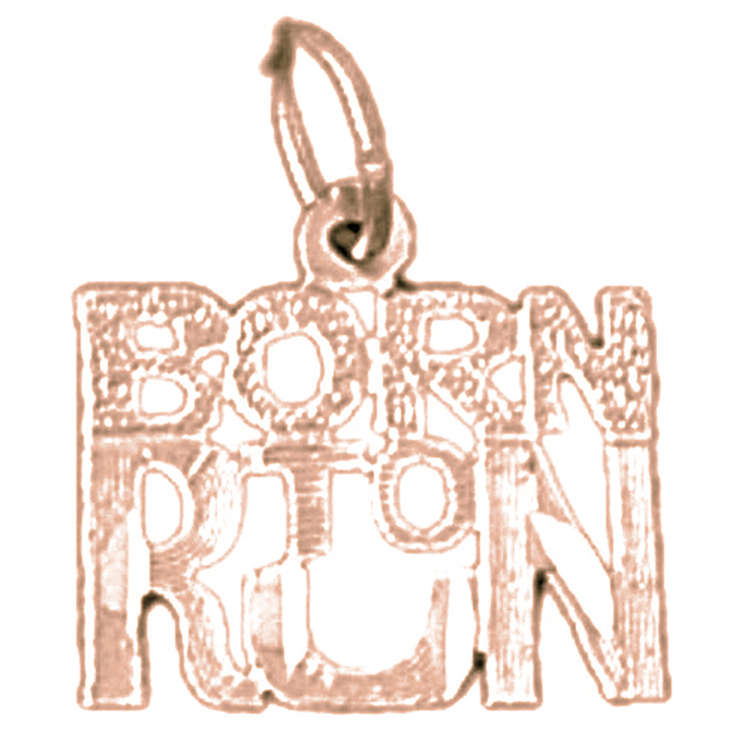 14K or 18K Gold Born To Run Saying Pendant