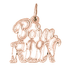 14K or 18K Gold Born To Run Saying Pendant