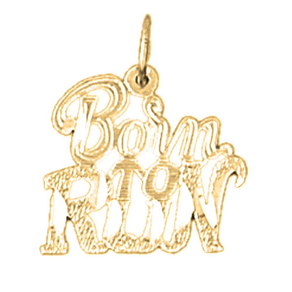 14K or 18K Gold Born To Run Saying Pendant