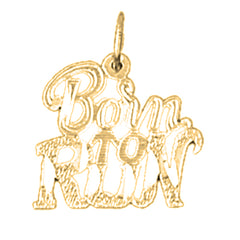 14K or 18K Gold Born To Run Saying Pendant