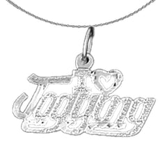 14K or 18K Gold I Love Jogging Saying Pendant