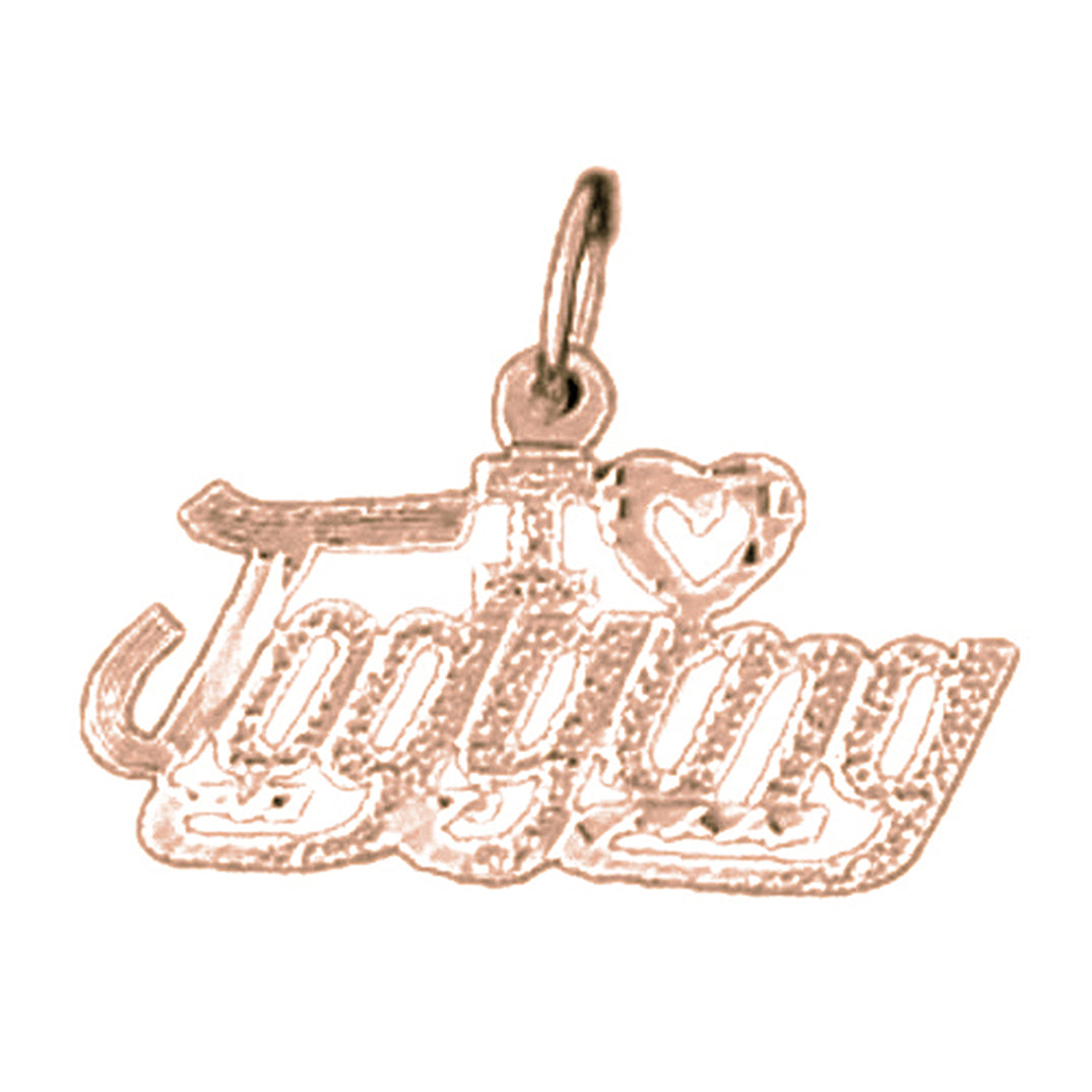 14K or 18K Gold I Love Jogging Saying Pendant