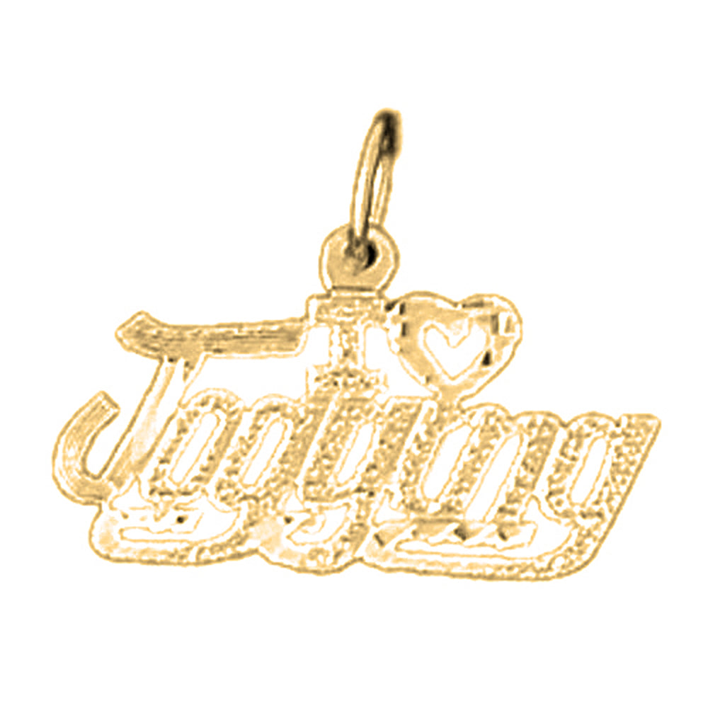 14K or 18K Gold I Love Jogging Saying Pendant