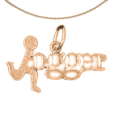 14K or 18K Gold Jogger Saying Pendant