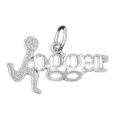 14K or 18K Gold Jogger Saying Pendant