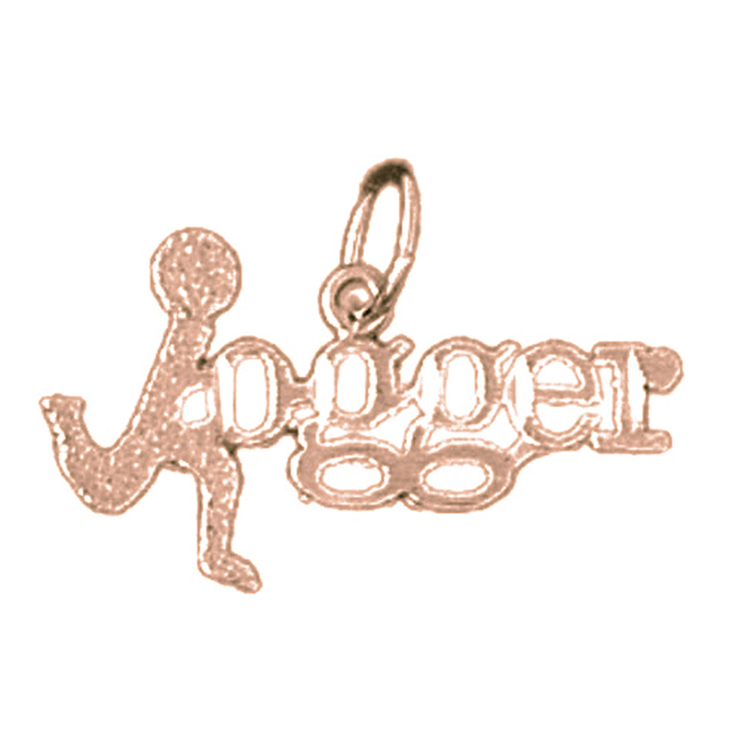 14K or 18K Gold Jogger Saying Pendant