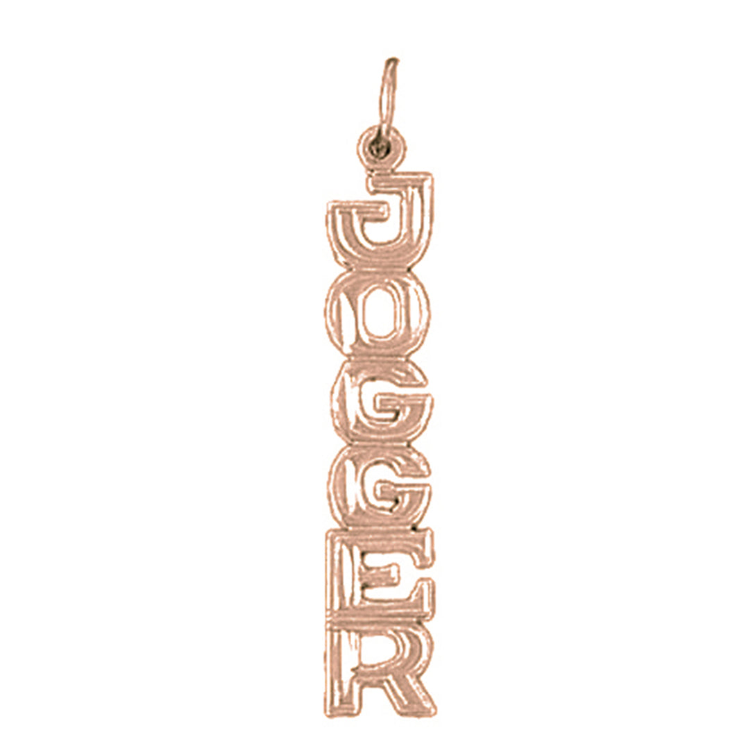 14K or 18K Gold Jogger Saying Pendant