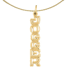 14K or 18K Gold Jogger Saying Pendant