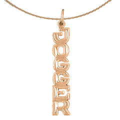 14K or 18K Gold Jogger Saying Pendant